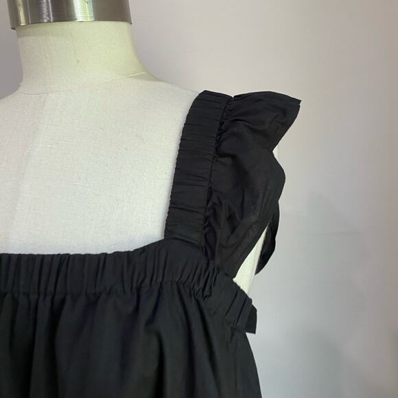 Crown & Ivy Tiered Swing Dress Black Rainbow Hem Bow Back Size XS - Picture 7 of 9